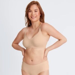 Knix 5 V-Neck Bra Wide Strap Beige